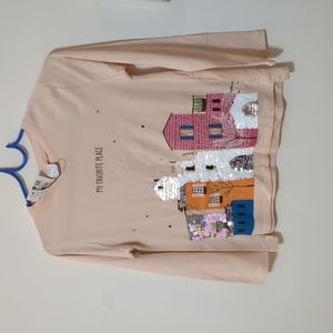 Sequence long sleeve cotton top